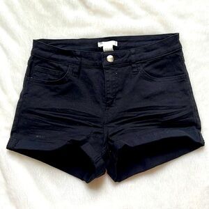 Black denim shorts H&M size 4 cotton​​​​​​​​